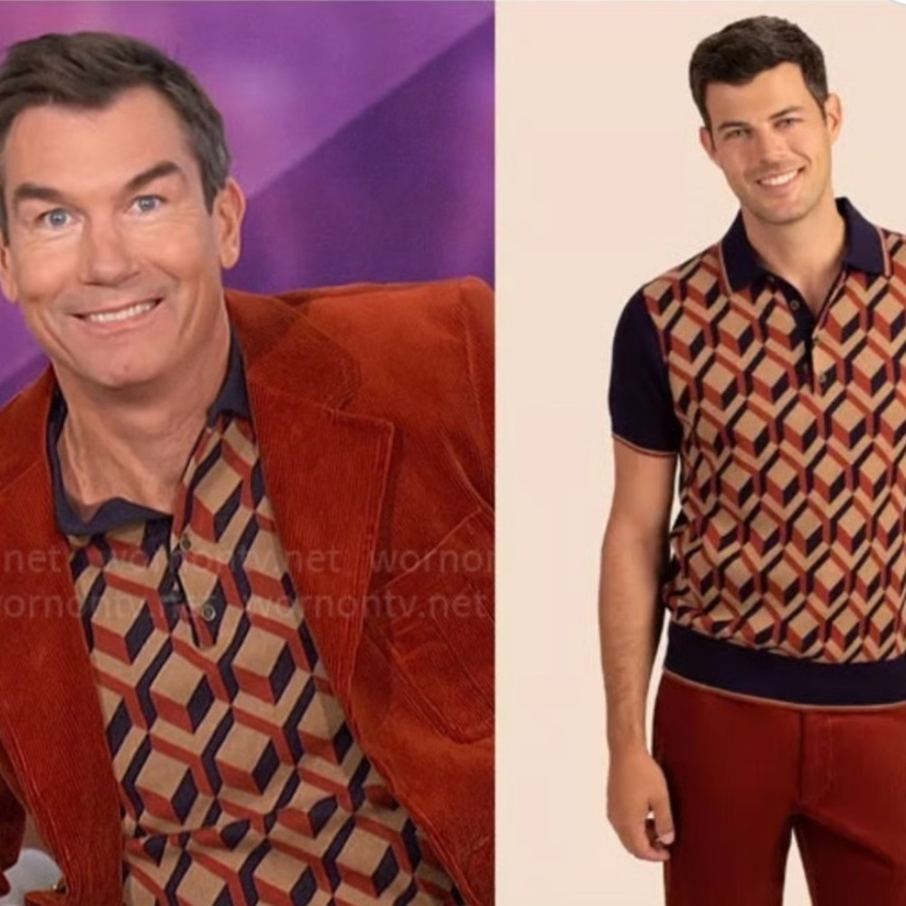 Mr. Turk |Worn on TV| geometric pattern short sleeve polo - XL nwot